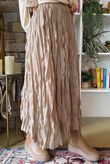 Twisted Sister Crinkle Midi Skirt Oyster